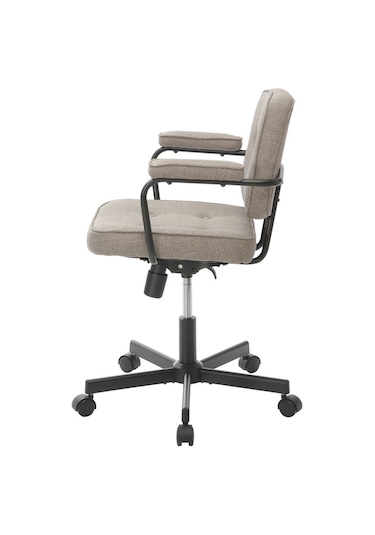 Button Çalışma Sandalyesi Kumaş - Koyu Vizon 62x77-87x60 Cm Bej