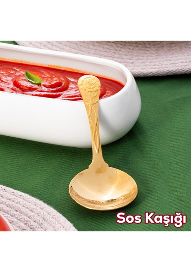 Porsima 5217 Metal Gold Sos Kaşığı Kepçe 13cm