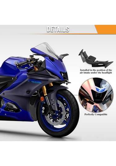 Jeehugo Yamaha Yzf R15 V4.0 2022+ İçin Abs Motor Süpürgesi Kanatçık Seti - Mat Siyah 400x170mm