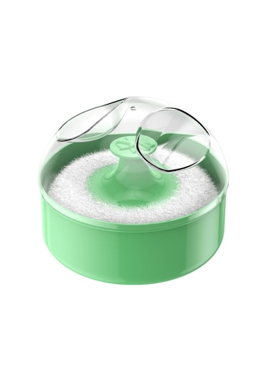 Sones Kuaför Salonu Temizliği Kuru Toz Mendil Bebek Talk Pudrası Puff Kutusu Yeşil