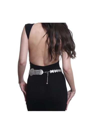 Labalaba Kadın Antik Gümüş Kaplama Etnik Motifli Tasarım Bohem Kemer Gümüş