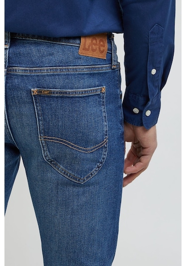 Lee Luke Slim Fit Dar Kesim Düşük Bel Dar Paça Mavi Erkek Esnek Jean Denim Kot Pantolon L719AKA39 Mavi