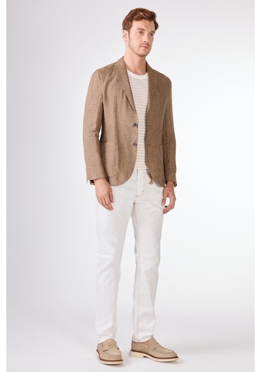 Dufy Vizon Erkek Ceket - Slim Fit Vizon
