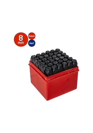 Partner Pt03045 Çelik Harf Rakam Zımba Takımı 8 Mm 36 Parça