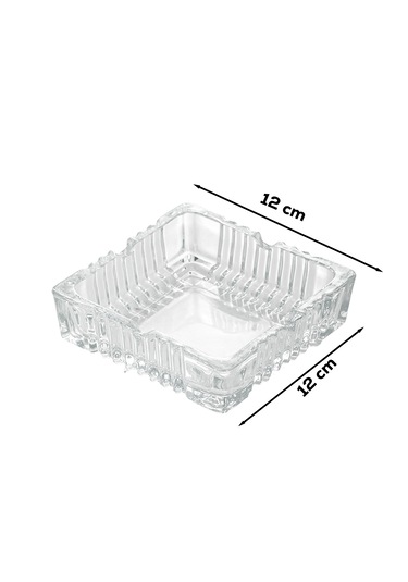 Porsima Klk-02 Kristal Cam Kare Küllük 12x12 Cm Şeffaf Lüks Küllü