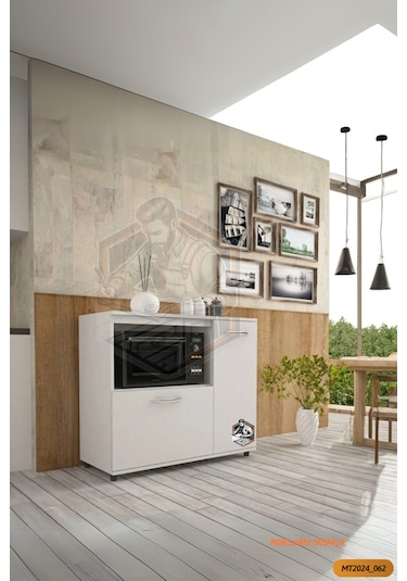 Tamamı Mdf Mikrodalga/mini Fırın Modülü 2 Kapaklı Çok Amaçlı Mutf Beyaz