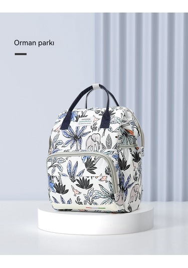 Sınır Ötesi Büyük Kapasiteli Anne Çantası Dışarı Çıkıyor Beyaz - Yeşil