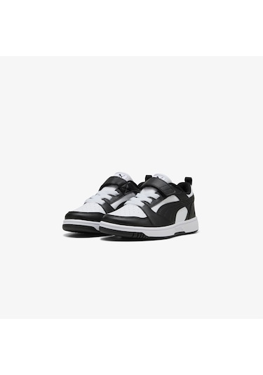 Puma Rebound V6 Low Çocuk Siyah Beyaz Spor Ayakkabı 397419 Beyaz