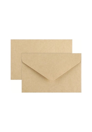 Trendooze 100 Adet Mini Pencereli Davetiye Zarfı - Beyaz Kraft Kağıdı Kendinden Yapışkanlı Düğün Takvimi