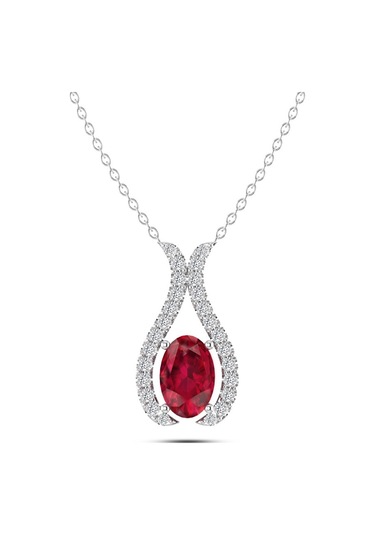 Pırlantalı Lale Yakut Kolye