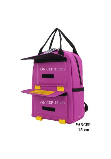 Case Club Kadın Sırt Çantası Yandan Cepli Su Geçirmmez Kumaş Pembe