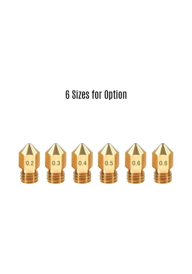 Flybuy 0.2mm Çıkış Çapı Aibecy 3d Yazıcı Nozulu, 1.75mm Filament Uyumlu, Cr-10 & Ender-3 İçin M6 Pirinç Malzeme