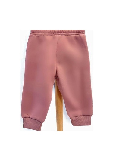 Kız Bebek İçi Şardonlu Kalın Eşofman Alt-15455 Gül Kurusu