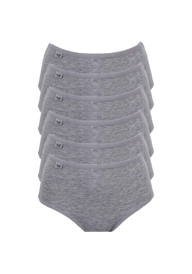 Tutku İç Giyim Kadın Likralı Bato Külot 6'lü Paket Gri
