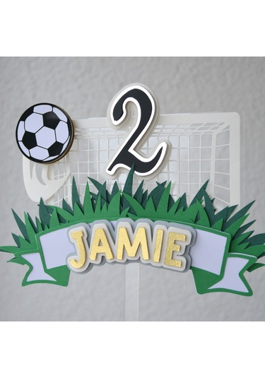 Futbol Temalı Erkek Çocuk Doğum Günü Pasta Parti Süsü Cake Topper