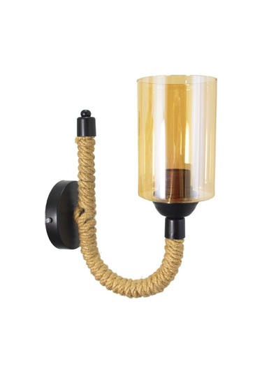 Rustik Retro Şık Model Halatlı Siyah Aplik Balcam