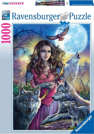 Ravensburger 1000 Parça Puzzle Kurtlarla Kadın 196647