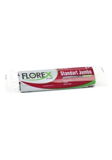 Florex Standart Jumbo Boy Çöp Torbası 10'lu 10 Adet Siyah 80 x 110 CM