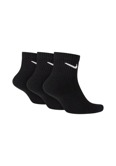 Nike Dri Fit Everyday Cotton Cushioned Ankle Scok Unisex 3lü Çorap Siyah Siyah