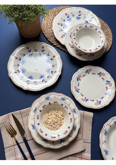 Porser Pamela Yemek Takımı 6 Kişilik 24 Parça Fly24ykprs1055 Çok Renkli