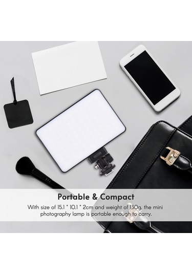 Mini Taşınabilir Fotoğraf Lambası Kısılabilir Led Işık Siyah Siyah