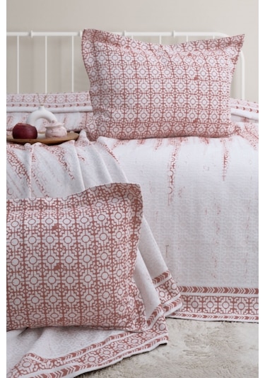 Marin 3 Parça Çift Kişilik Pike Takımı Kiremit 240 X 260 Cm Kiremit