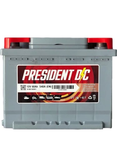 President 12V 60 Amper 540A EN Akü