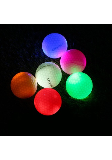 Qingmipy 6 Adet Golf Işık Topu Led Aydınlatmalı Yüksek Elastik Antrenman Ve Maç Topları Çeşitli Renkler Çok Renkli