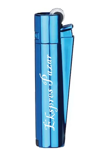 Clipper Kişiye Özel Metal Çakmak Özel Kutulu ve Baskılı Mavi