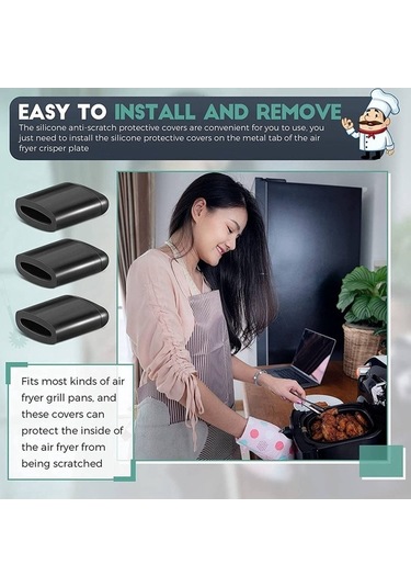 Ulzyvf Tepsisi Tamponları, Siyah Kauçuk Kapak İçin Hava Hava Fritözü Fritözü Çizilmez Xm Siyah