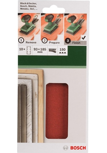 Bosch Titreşimli Zımpara Kağıdı 10'Lu Set. 93X185Mm 180 Kum 2609256A84