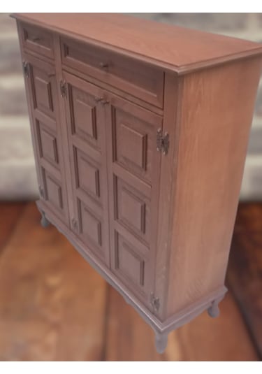 Bengi Ayakkabılık Kareli Çok Amaç Model Parlak Ceviz 3 Kapaklı