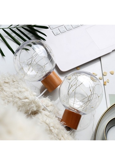 Sones 1.2w Yıldız Ay Gece Lambası Usb Ahşap Taban Led Atmosfer Işığı Çok Renkli