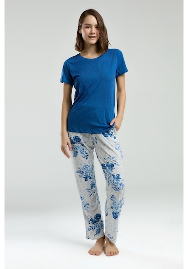 Pierre Cardin Kadın Mavi Pijama Takımı Pc8968-s-v1 Mavi