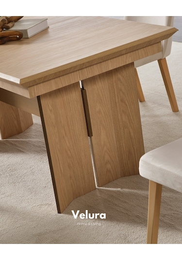 İpek Yemek Odası Takımı Yemek Masası + 4 Adet Sandalye Ceviz