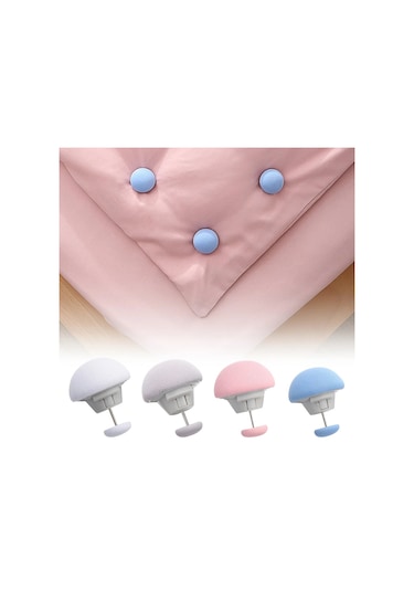 6 Adet Pembe-iskandinav Kapakları Klip Standı Elbise Klipsi 4/6 Adet Battaniye Raptiye Mandal Mantar Yorgan Tutucu Klipler Levha Yatak İçin Kaymaz