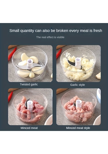 Eastmeeetwest--1 Adet Çok Fonksiyonlu El Sarımsak Öğütücü & Et Doğrayıcı - Kolay Hazırlık İçin Temel Mutfak Aleti Pembe