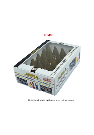 Bijon Kapağı Sivri 17 Mm Altın 20 Li Set