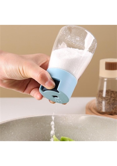 Mutfak Tuz Ve Karabiber Öğütücüler Hassas Kantitatif İtmeli Tip Baharatlık İtmeli Tip Tuzluk Baharatlık Sızdırmaz Mavi