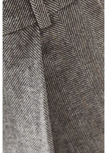 12storeez Herringbone Kısa Paça Yün Pantolon Koyu Gri