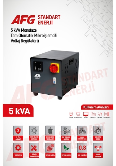 5 Kva Monofaze Tam Otomatik Mikroişlemcili Voltaj Regülatörü