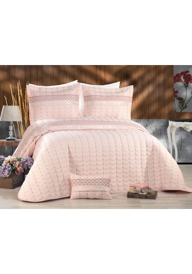 Colors Micro Çift Kişilik Yatak Örtüsü Pudra