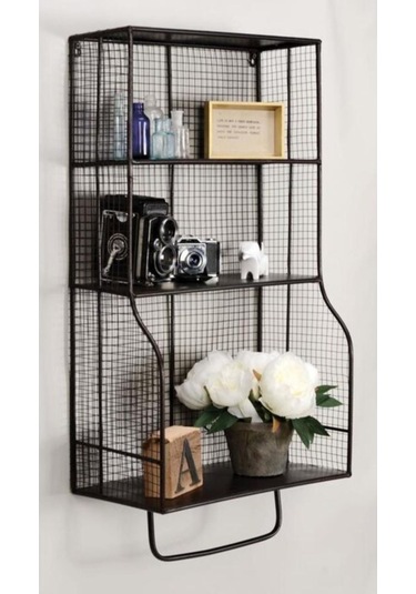 Metal Havluluk Banyo & Mutfak Duvar Rafı Wd-218 Siyah