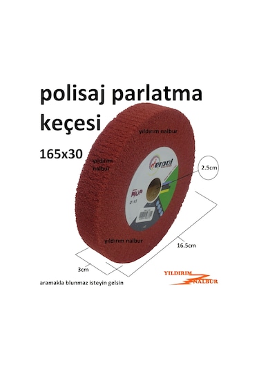 Cila Keçesi Gümüş Sarı Parlatıcı 165Lik Polisaj Kırmızı Mop