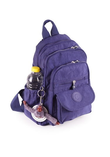 Küçük Boy Krinkıl Çok Gözlü Sırt Çantası Patlıcan Mor 8317 Mor - Mavi