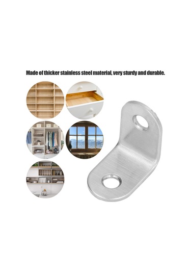 Yifomall Paslanmaz Çelik 20 Adet L Tipi Köşe Braketi Ve Vidalı Seti, Dolap Ve Kitaplık Montajı İçin