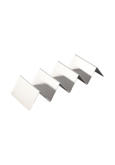 Yuntech01 Inox Taco Tutucu 4 Lü W Eğimli Tasarım - Ev Kullanıma Dayanıklı, Pişirme Ve Servis İçin Konforlu Diğer