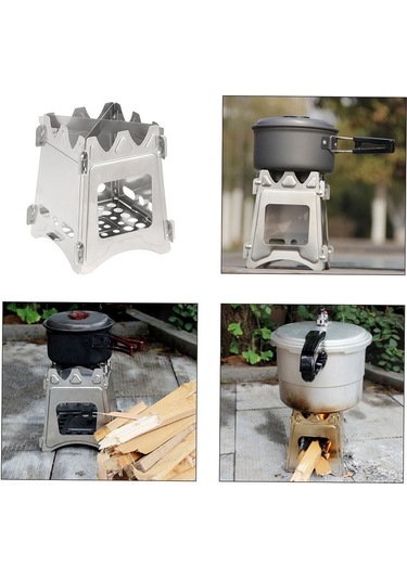 Xiyyadms Stainless Steel Çıkmaz Odun Ocağı - Hafif, Katlanabilir, Dayanıklı, Evvela Kurulur, Kamp Ve Seyahat İçin İdeal Çok Renkli