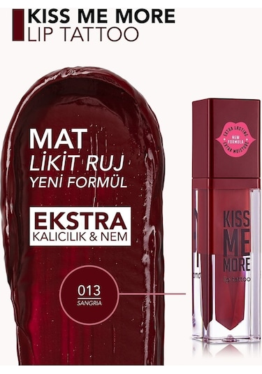 Flormar Uzun Süre Kalıcı Mat Ruj - Kiss Me More-013 Sangria-8682536040839