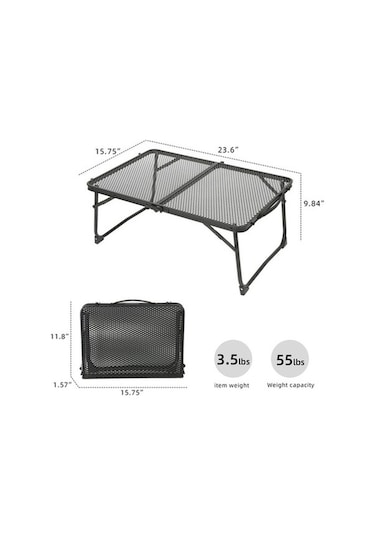 Bloomnest Pratik Renkli Piknik Panel Örgülü Masası Yüzeyi, Taşınabilir Kamp Masası, Katlanır Kanatlı, Hafif Çelik Barbekü Açık - Çok Renkli Çok Renkli